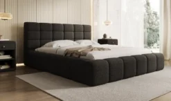 Designer Polsterbett Marshmallow in Teddy Bouclé mit Stauraum