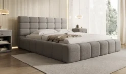 Designer Polsterbett Marshmallow in Teddy Bouclé mit Stauraum
