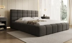 Designer Polsterbett Marshmallow in Teddy Bouclé mit Stauraum