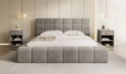 Designer Polsterbett Marshmallow in Cord mit Stauraum