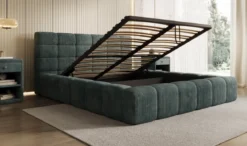 Designer Polsterbett Marshmallow in Cord mit Stauraum