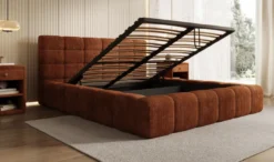 Designer Polsterbett Marshmallow in Cord mit Stauraum