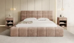 Designer Polsterbett Marshmallow in Cord mit Stauraum