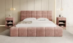 Designer Polsterbett Marshmallow in Cord mit Stauraum