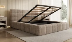Designer Polsterbett Marshmallow in Cord mit Stauraum
