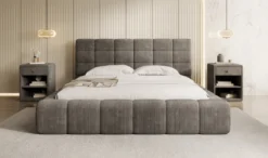 Designer Polsterbett Marshmallow in Cord mit Stauraum