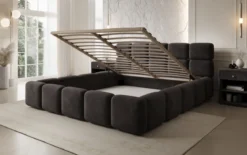 Designer Polsterbett Matilda Samt mit Stauraum