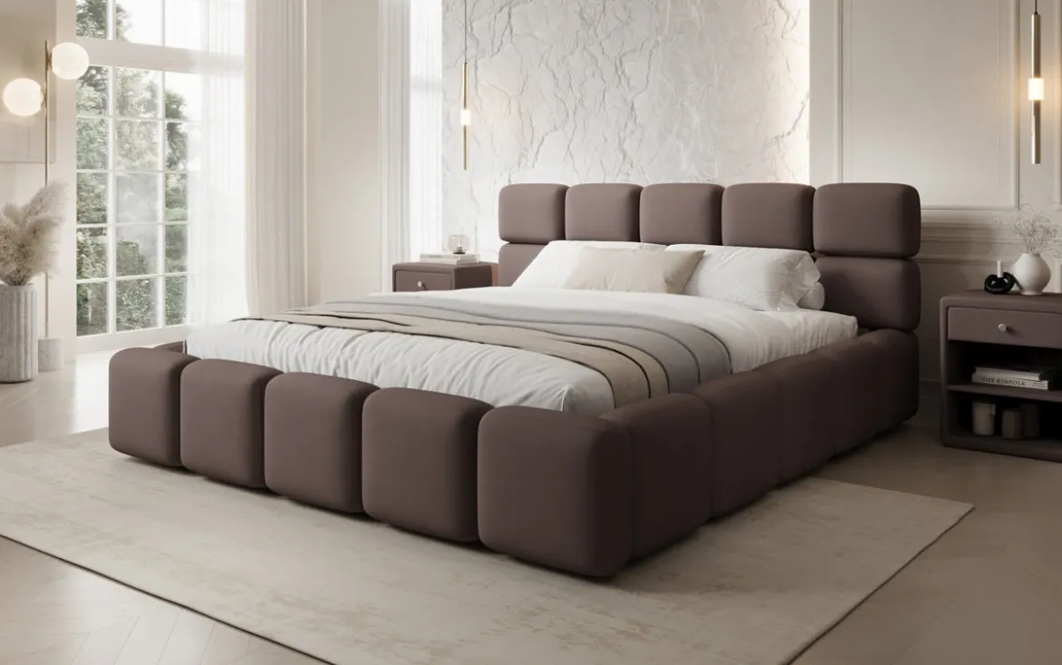 Designer Polsterbett Matilda Stoff mit Stauraum