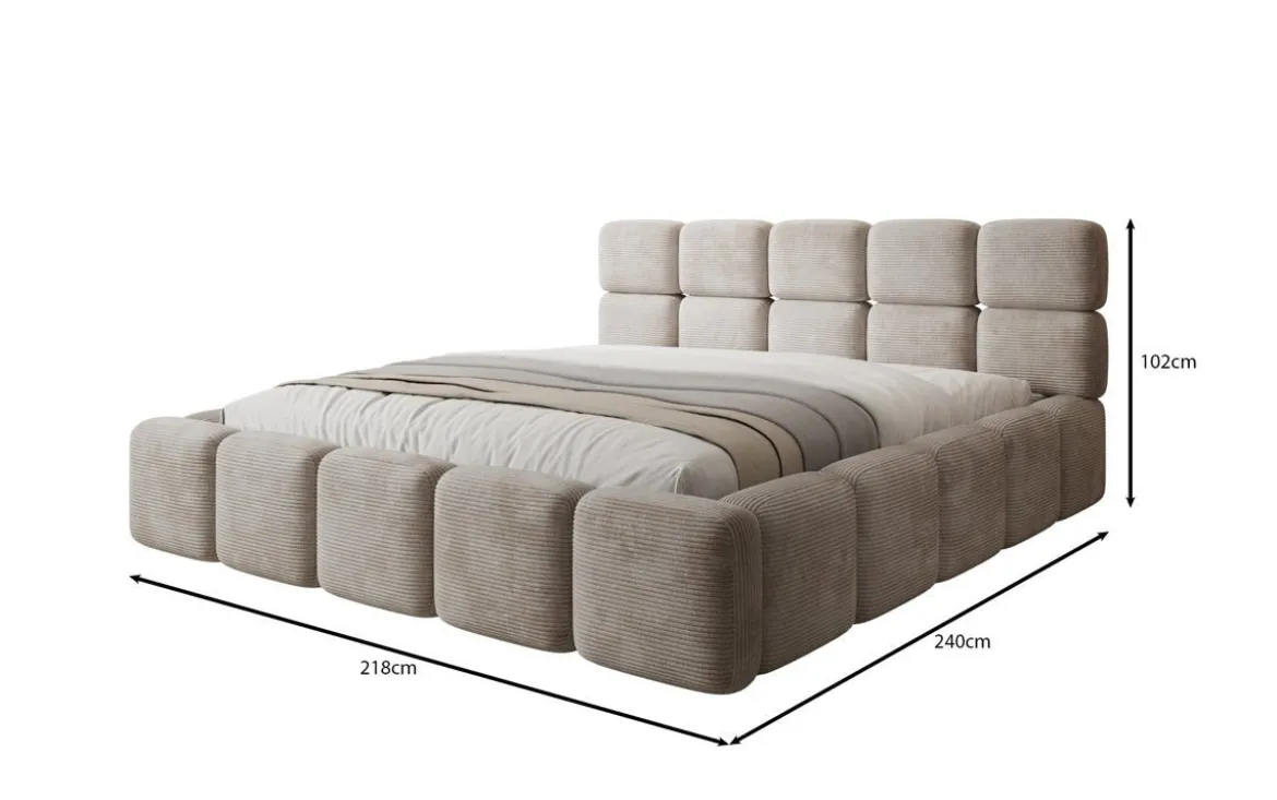 Designer Polsterbett Matilda Cord mit Stauraum