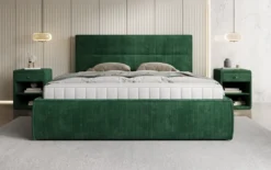Designer Polsterbett Merry in Cord mit Stauraum
