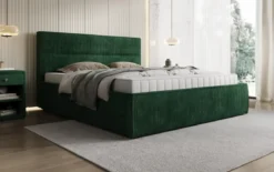 Designer Polsterbett Merry in Cord mit Stauraum