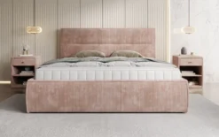 Designer Polsterbett Merry in Cord mit Stauraum