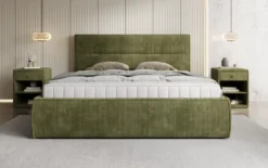 Designer Polsterbett Merry in Cord mit Stauraum