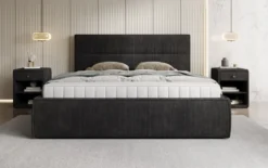 Designer Polsterbett Merry in Cord mit Stauraum