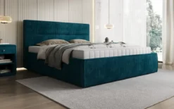 Designer Polsterbett Merry in Cord mit Stauraum