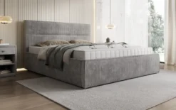 Designer Polsterbett Merry in Cord mit Stauraum
