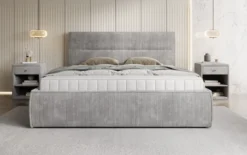 Designer Polsterbett Merry in Cord mit Stauraum