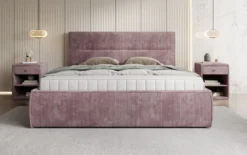 Designer Polsterbett Merry in Cord mit Stauraum