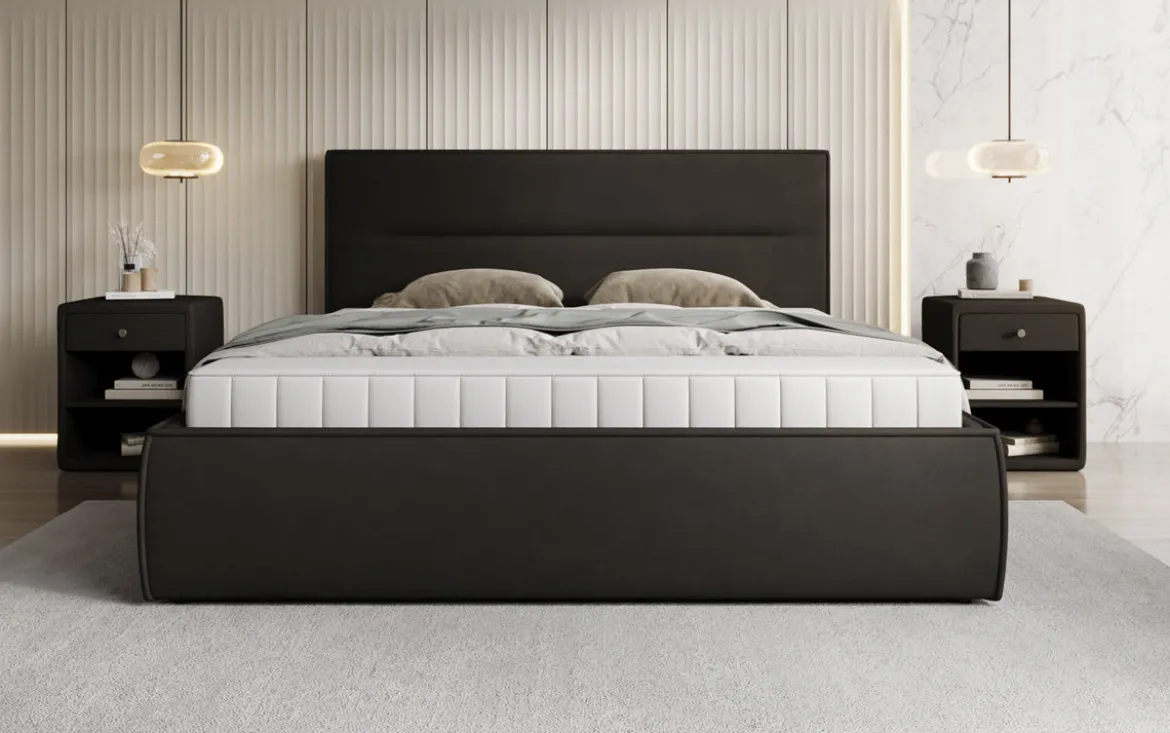 Designer Polsterbett Merry Stoff mit Stauraum
