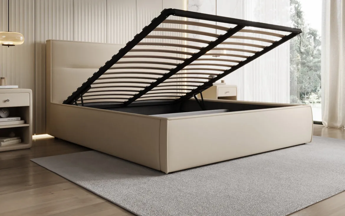 Designer Polsterbett Merry Stoff mit Stauraum