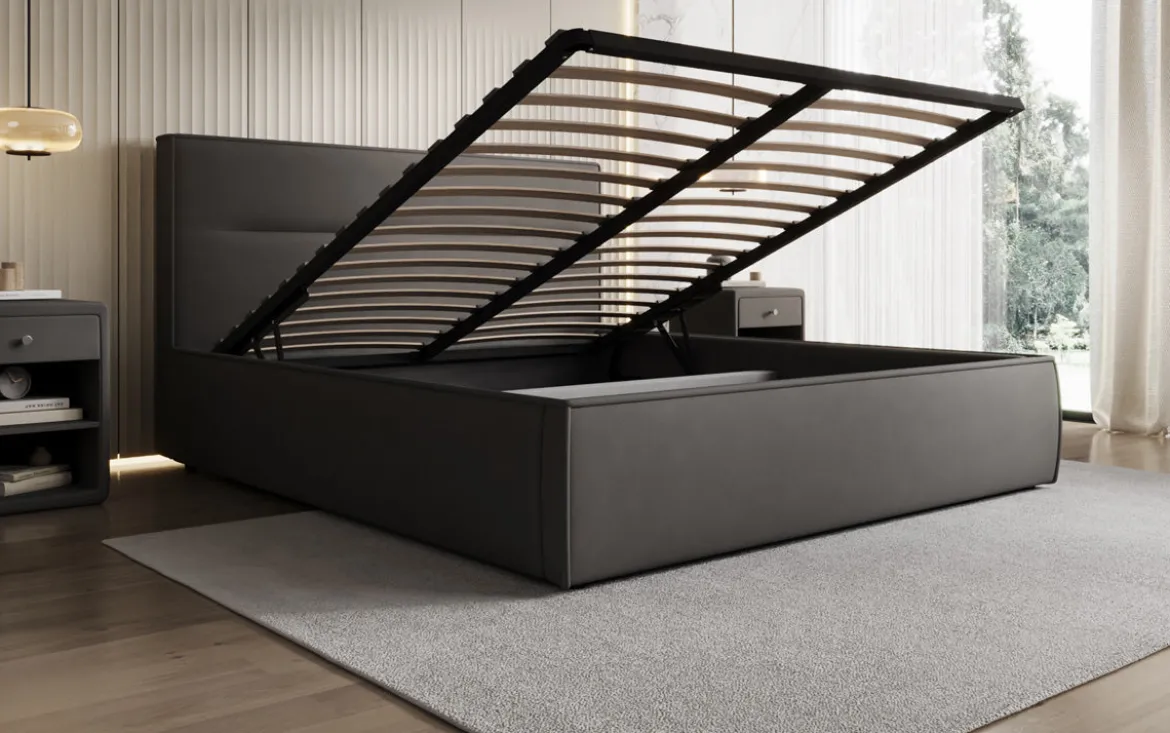 Designer Polsterbett Merry Stoff mit Stauraum