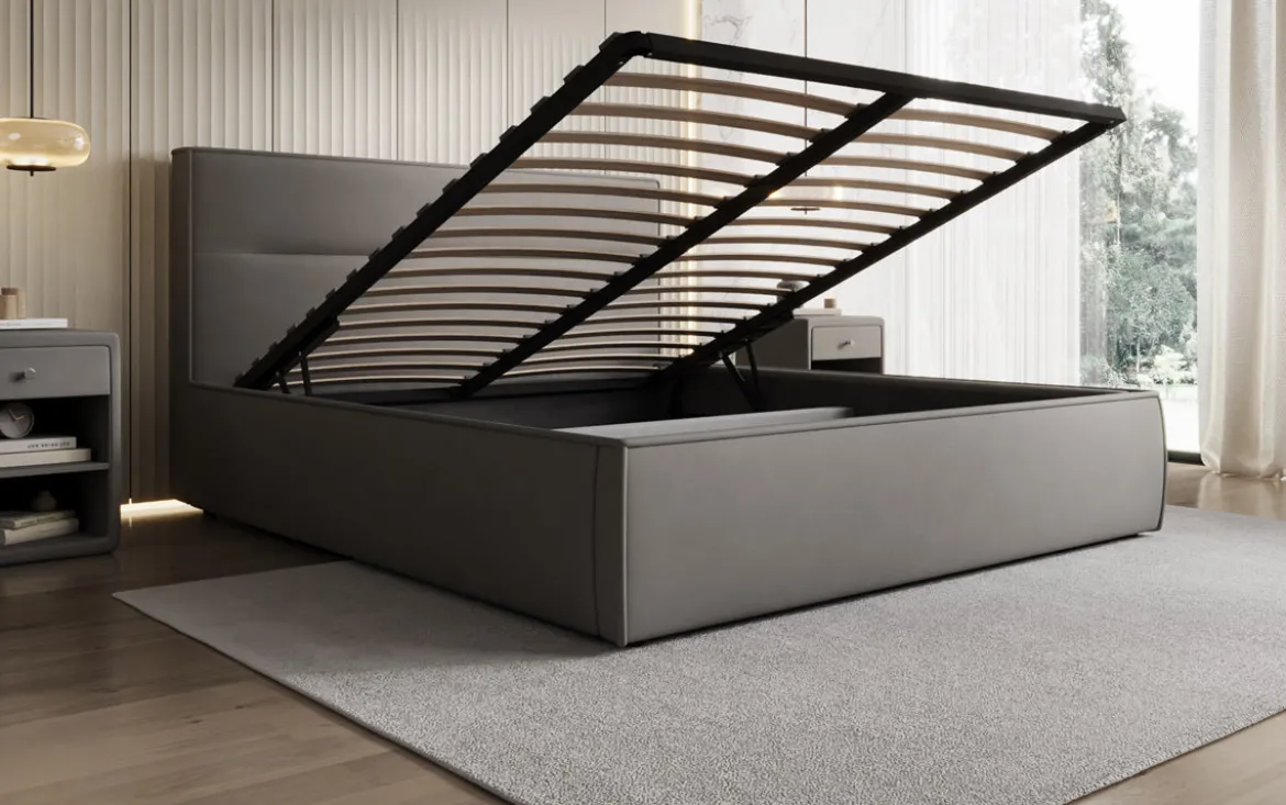 Designer Polsterbett Merry Stoff mit Stauraum