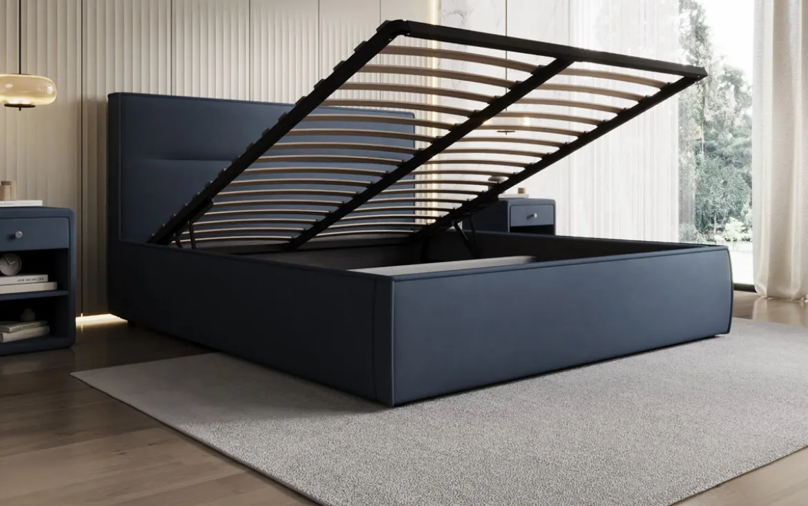 Designer Polsterbett Merry Stoff mit Stauraum
