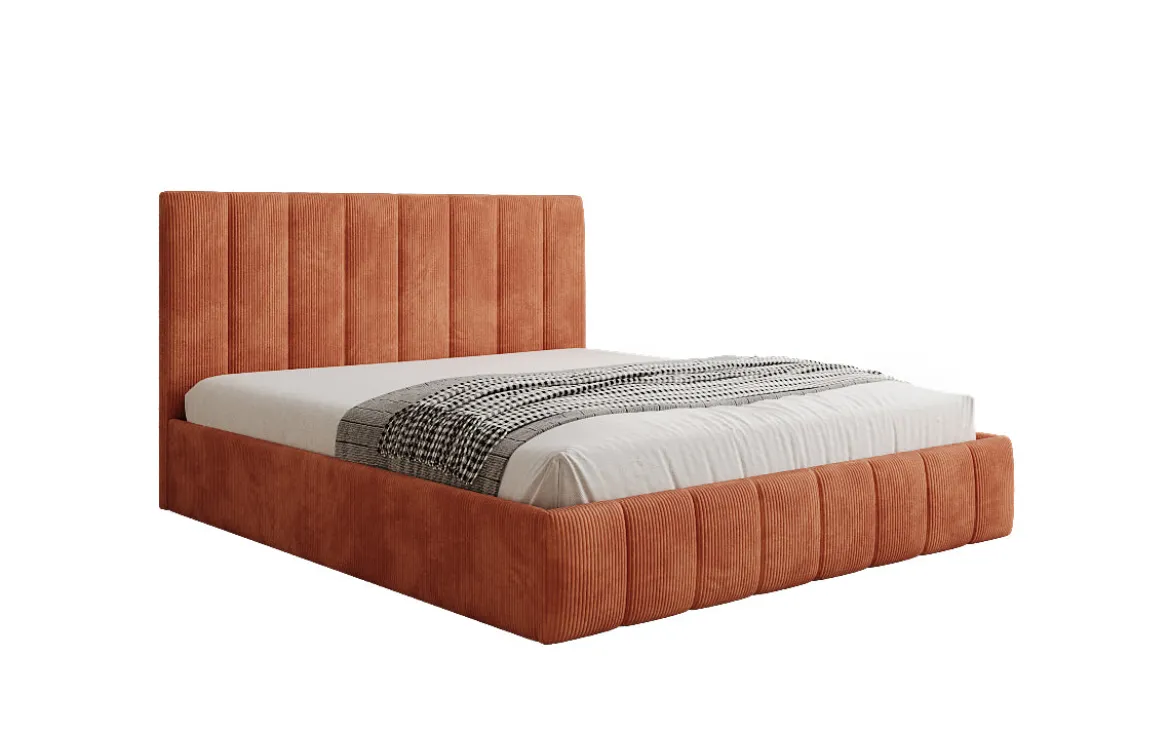 Designer Polsterbett Mila in Cord mit Stauraum