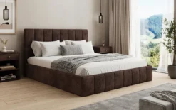 Designer Polsterbett Mila in Cord mit Stauraum