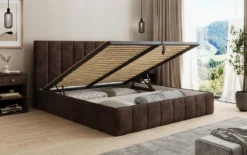 Designer Polsterbett Mila in Cord mit Stauraum
