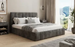 Designer Polsterbett Mila in Cord mit Stauraum