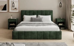 Designer Polsterbett Mila in Cord mit Stauraum