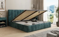 Designer Polsterbett Mila in Cord mit Stauraum