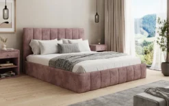 Designer Polsterbett Mila in Cord mit Stauraum