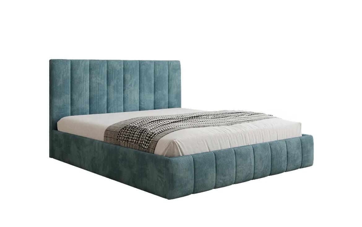 Designer Polsterbett Mila in Cord mit Stauraum