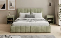 Designer Polsterbett Mila in Cord mit Stauraum