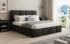 Designer Polsterbett Mina in Cord mit Stauraum
