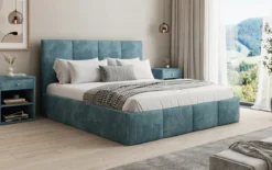 Designer Polsterbett Mina in Cord mit Stauraum