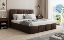 Designer Polsterbett Mina in Cord mit Stauraum