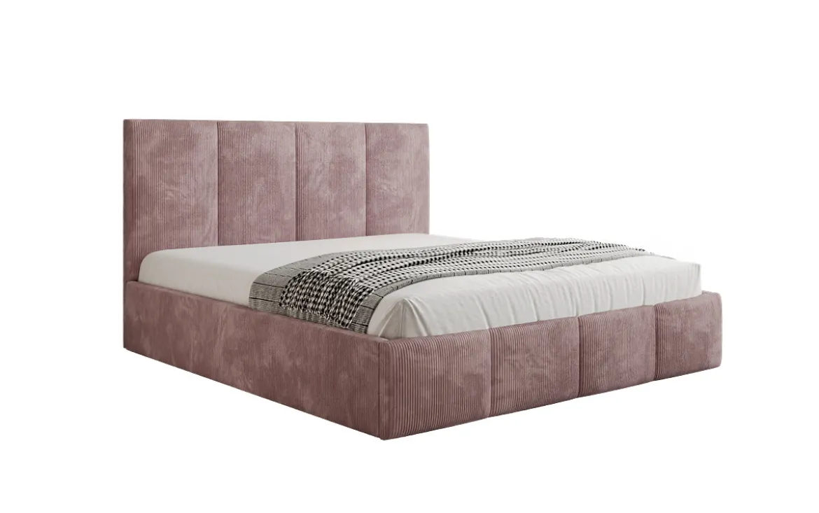 Designer Polsterbett Mina in Cord mit Stauraum