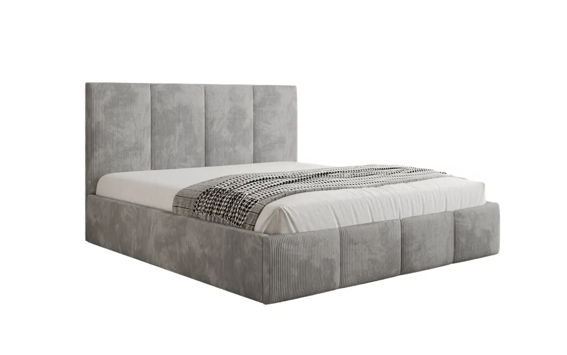 Designer Polsterbett Mina in Cord mit Stauraum