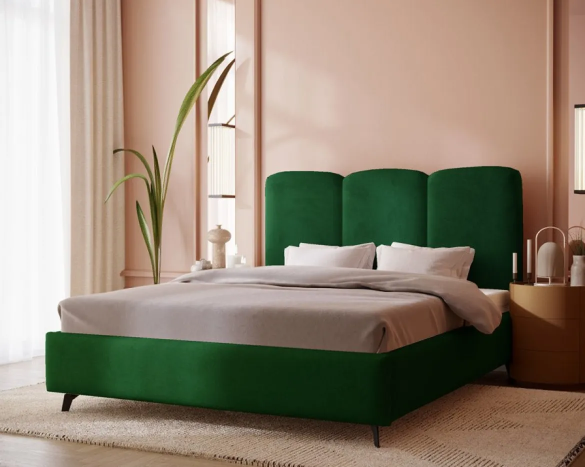 Designer Polsterbett Mirella in Samt ohne Stauraum