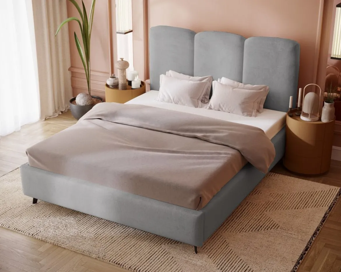 Designer Polsterbett Mirella in Samt ohne Stauraum