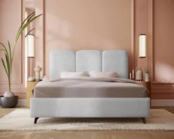 Designer Polsterbett Mirella in Samt ohne Stauraum