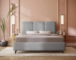 Designer Polsterbett Mirella in Samt ohne Stauraum