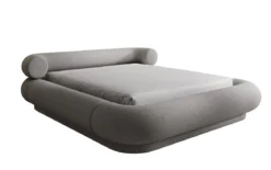 Designer Polsterbett Mochi in Teddy Bouclé mit Stauraum