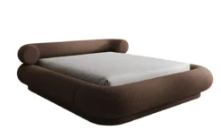 Designer Polsterbett Mochi in Teddy Bouclé mit Stauraum