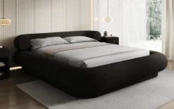 Designer Polsterbett Mochi in Teddy Bouclé mit Stauraum
