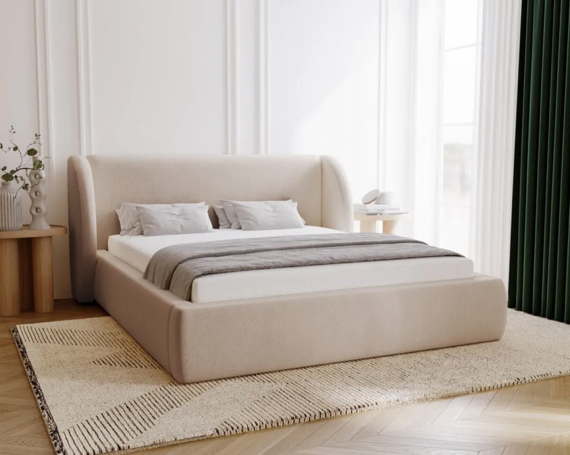 Designer Polsterbett Monaco in Samt mit Stauraum