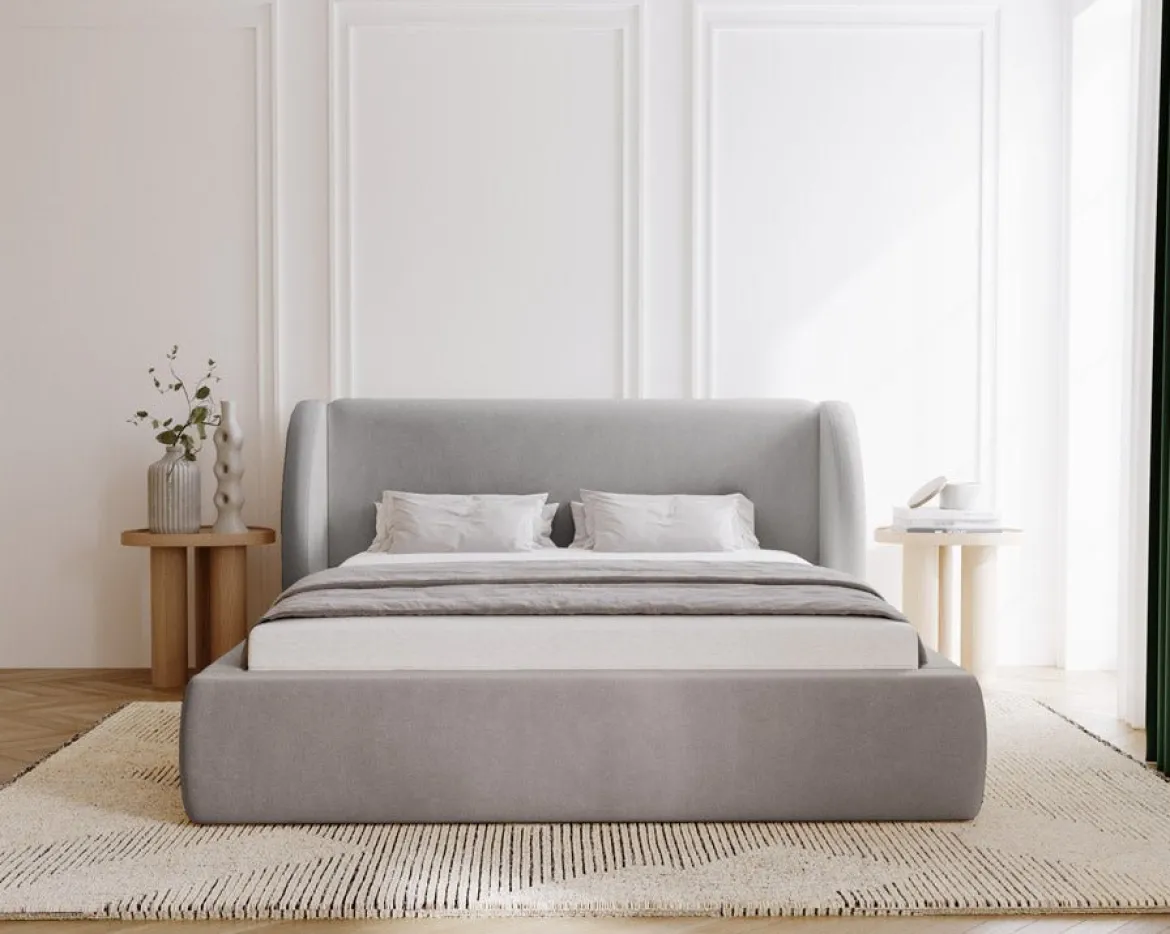 Designer Polsterbett Monaco in Samt mit Stauraum